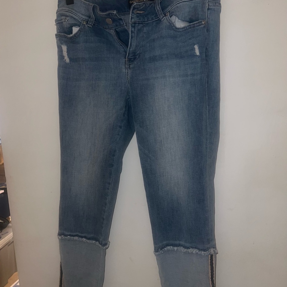 New York & Company Distressed Blue Skinny Jeans